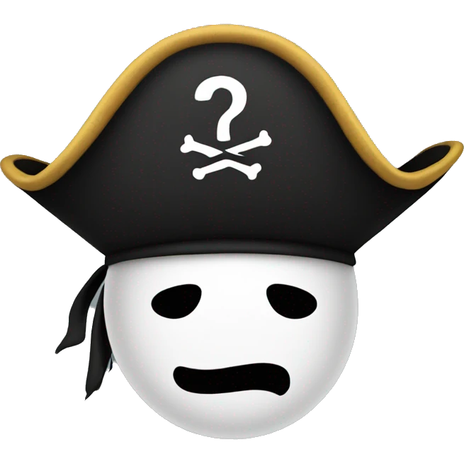 pirate hat with a question mark on it emoji