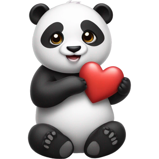Panda with heart emoji