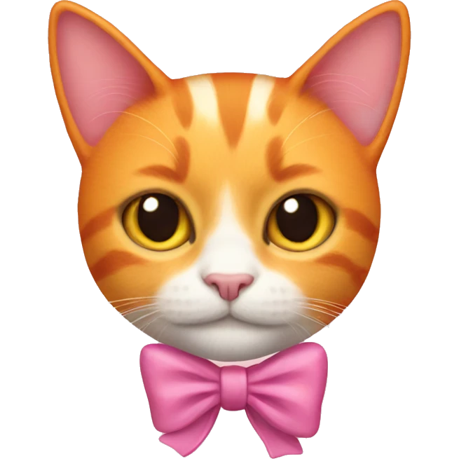 orange cat with pinkbow emoji