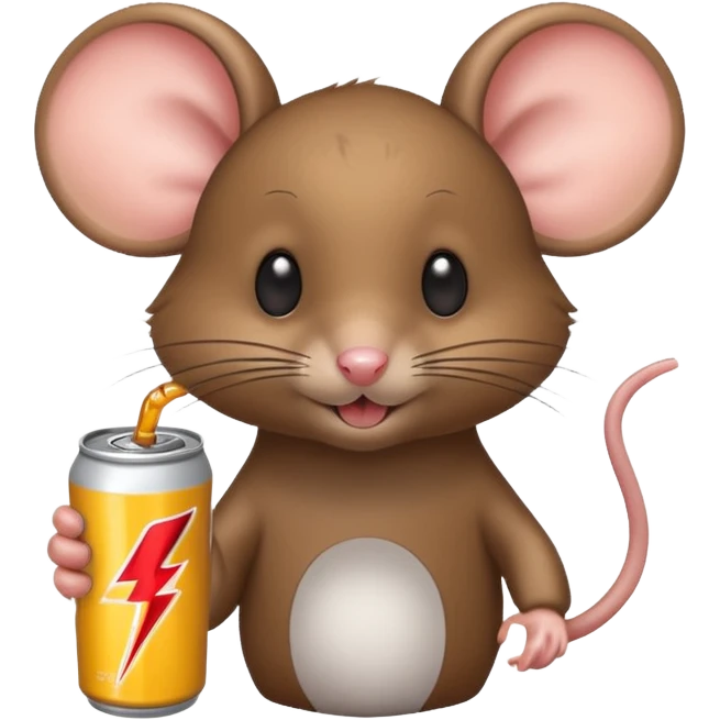 mouse drinking energy drink emoji