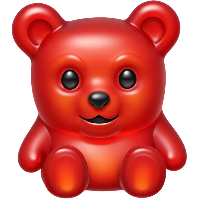 Black and red gummybear with devil horns emoji