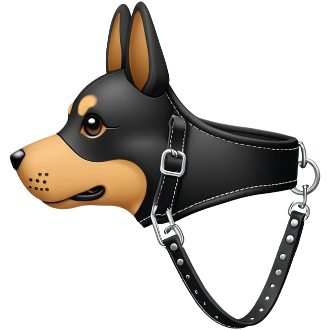 Dog muzzle with leash emoji