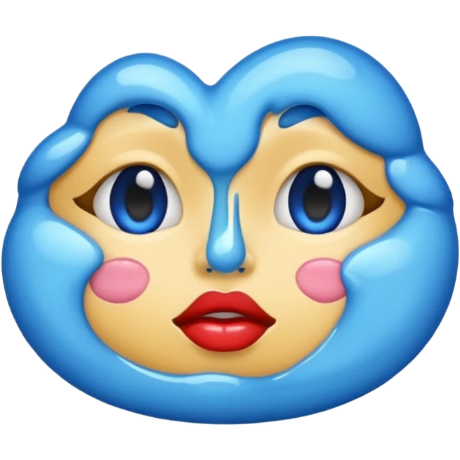 Blue kiss mark emoji