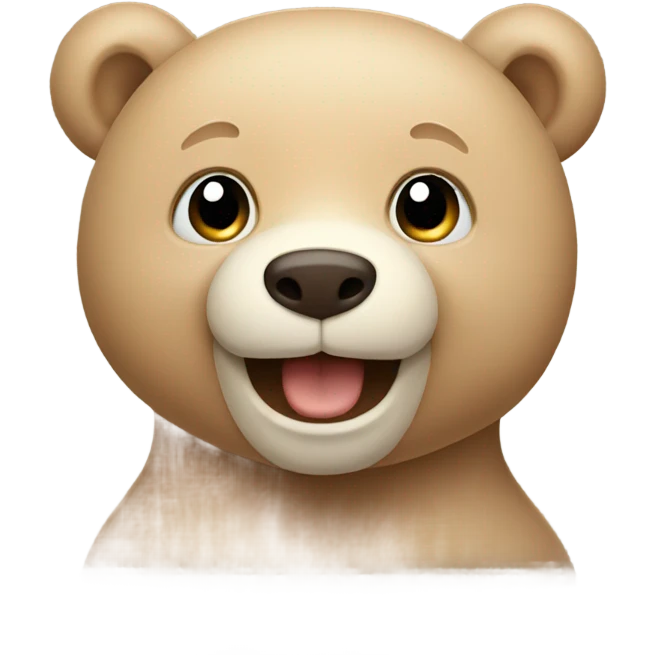 Happy beige bear emoji