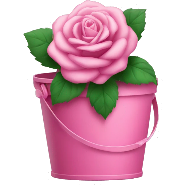 pink rose  bucket  emoji
