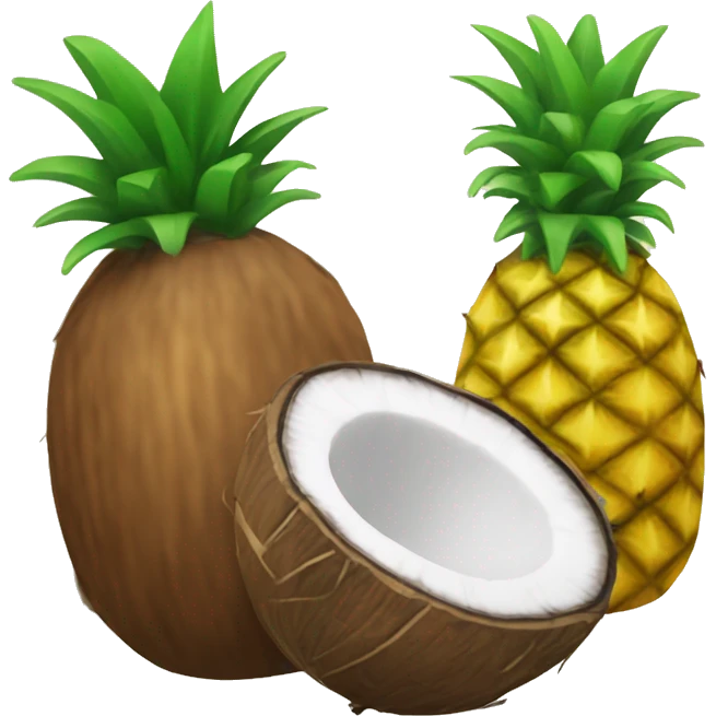 Coconut and pineapple  emoji