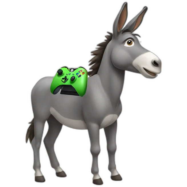 Donkey playing xbox emoji
