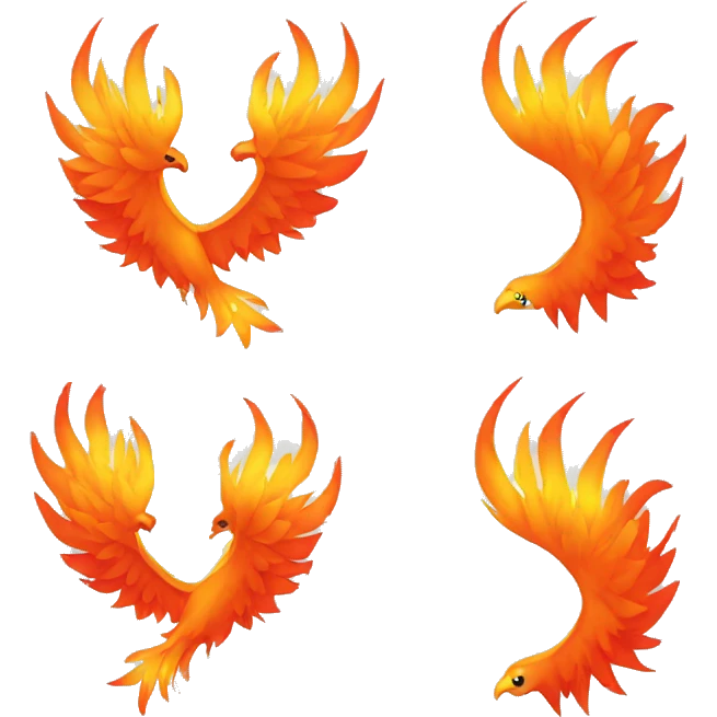 simple style head's fire phoenix emoji
