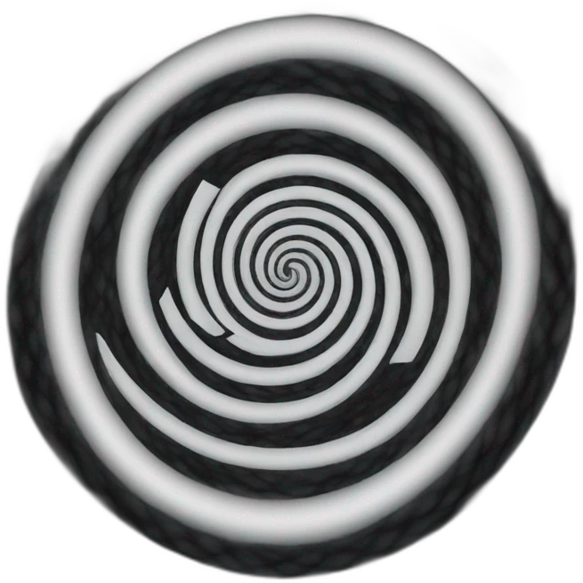 white 3d spiral on black background emoji