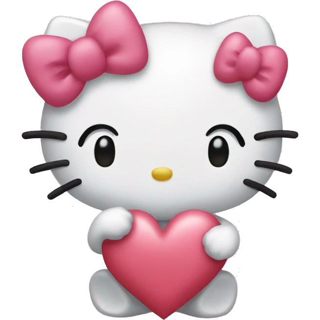hello kitty making heart emoji