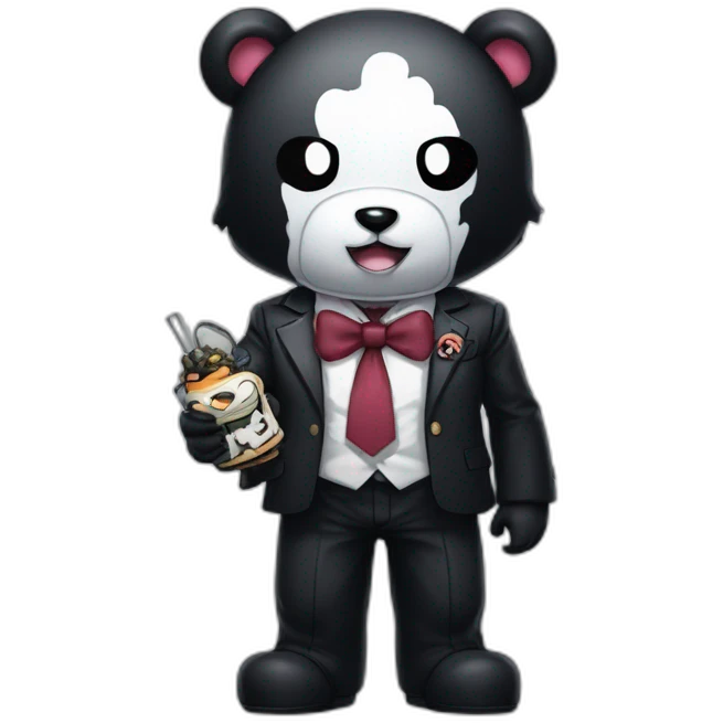 Monokuma is a stuffed robotic bear and the self-proclaimed Headmaster of Hope's Peak Academy who instigates the Killing School Life featured in Danganronpa Trigger Happy Havoc. Smiling emoji
