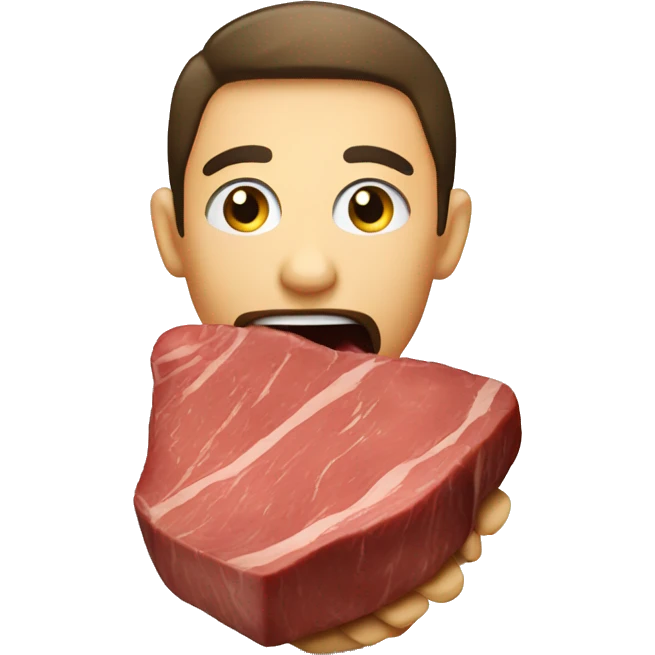 Eating a steak emoji