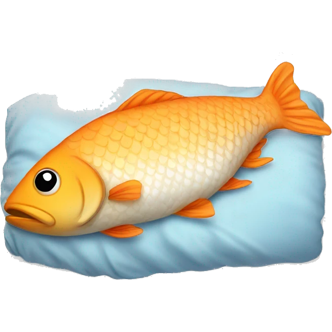 Fish sleeping in bed emoji