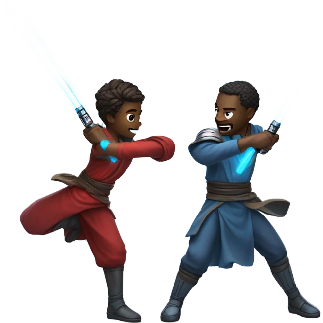 Lightsaber battle emoji