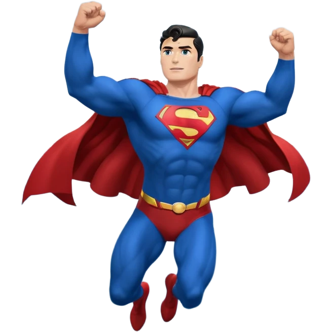 Superman soaring above mountains emoji