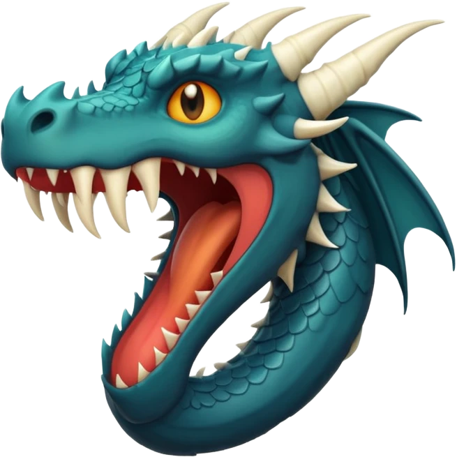 iOS style emoji, minimal dragon fang, dark fantasy object emoji