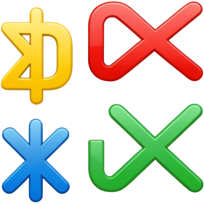 Four basic math operation symbols: plus, minus, multiplication, division emoji
