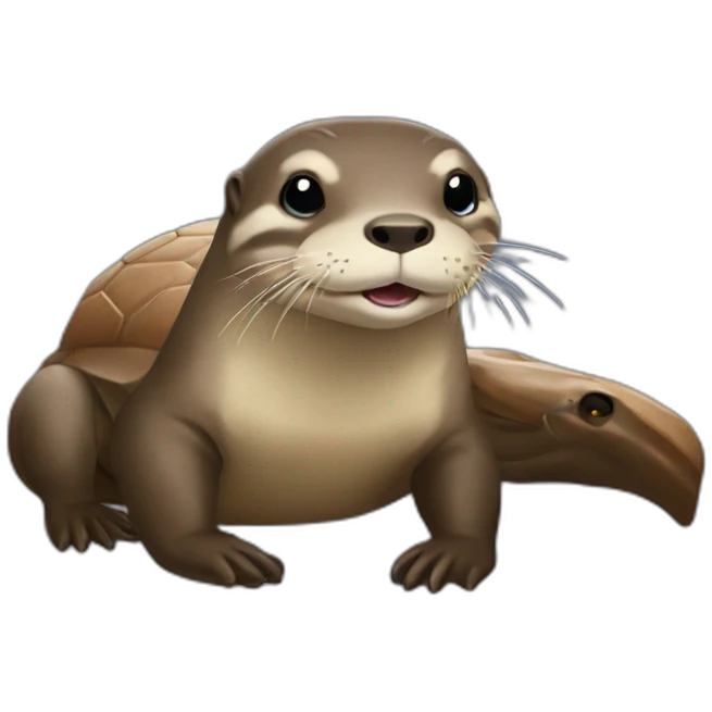 Loutre sur tortue emoji
