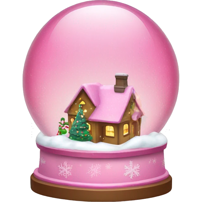 Pink Christmas snow globe emoji