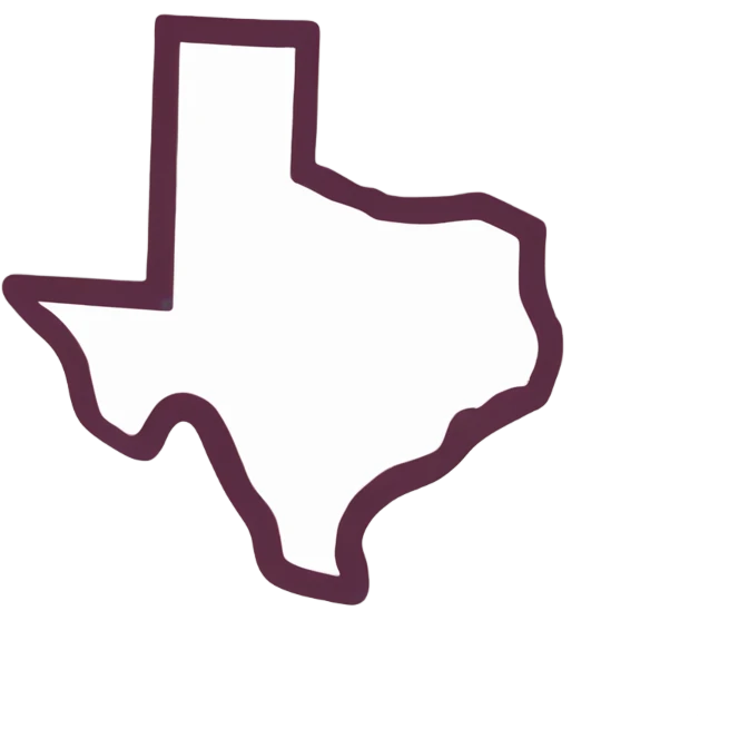 Texas A&M logo inside outline of Texas emoji