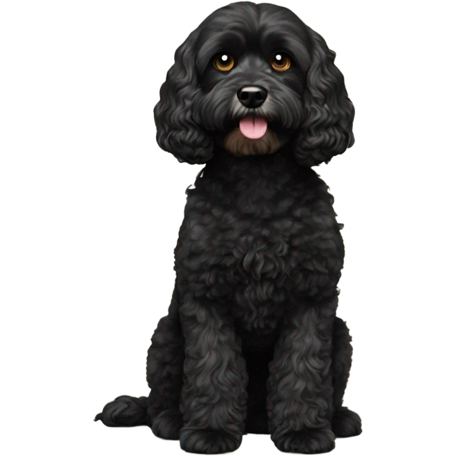 Fully black Cavapoo  emoji