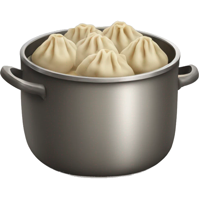 Dumpling is cooked in a pot emoji