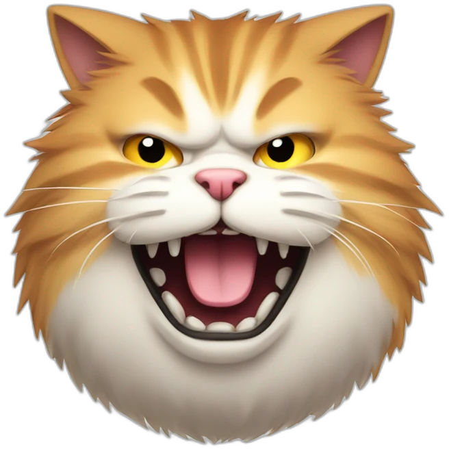 Furious fluffy fat cat emoji