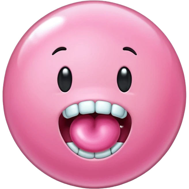 Pink bubble-gum emoji
