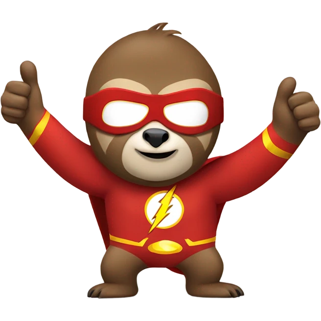 tired sloth The Flash shows thumbs up emoji