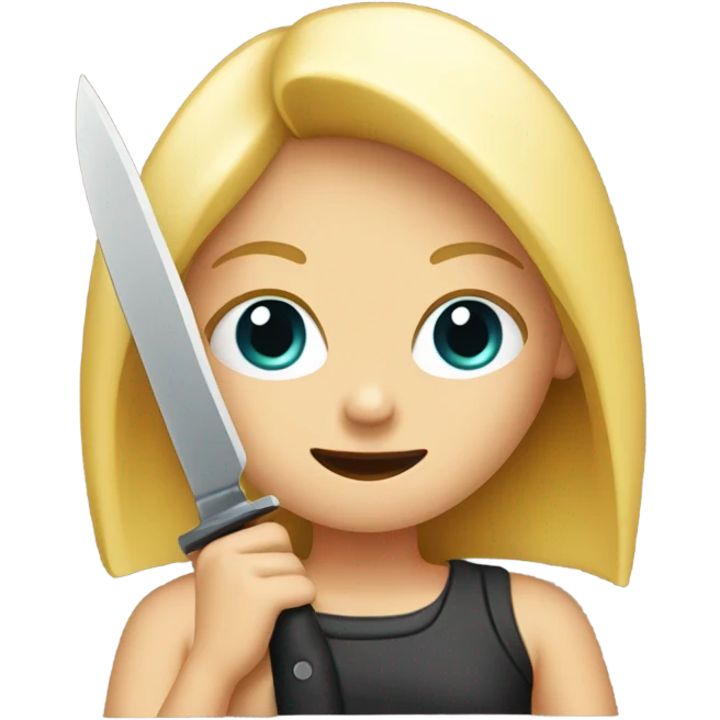Blonde girl with knife emoji