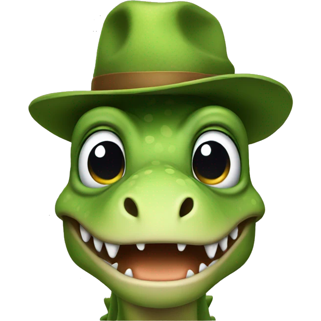 Dinosaur with a hat  emoji