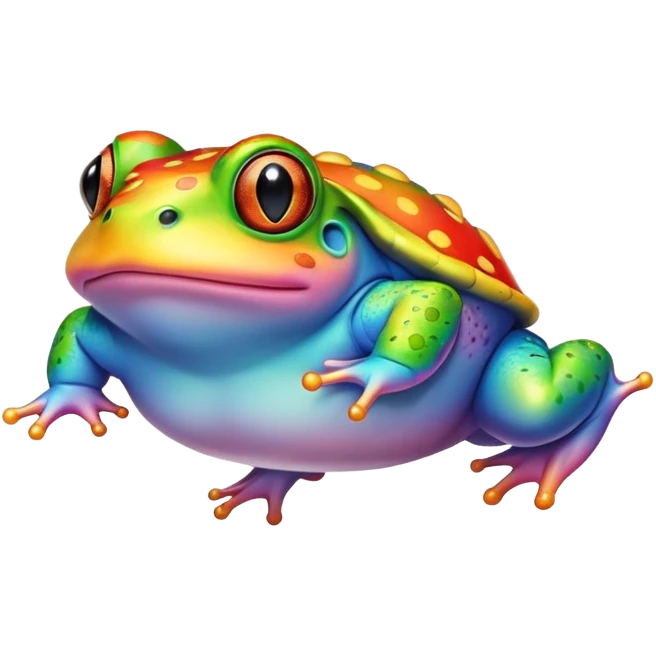 fat round rainbow toad flying  emoji