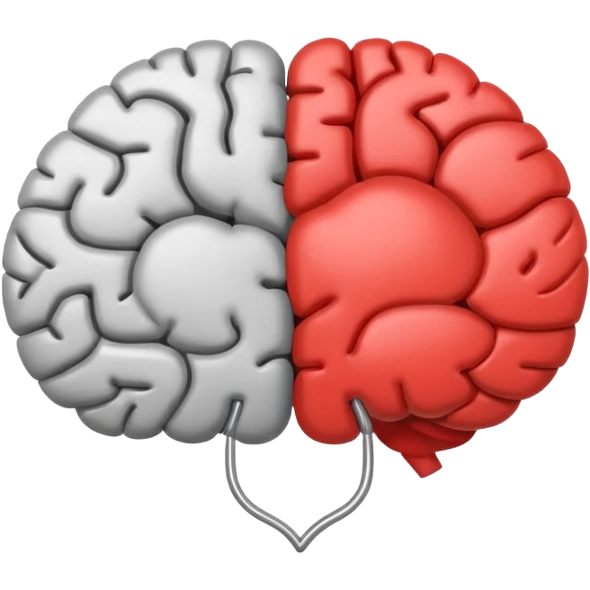 brain and heart connected by a line emoji