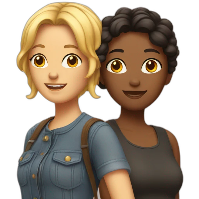 two lesbian friends emoji