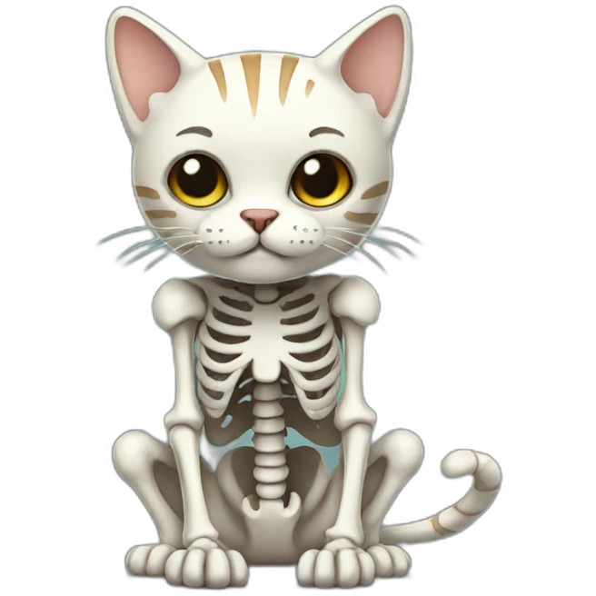 skeleton cat emoji
