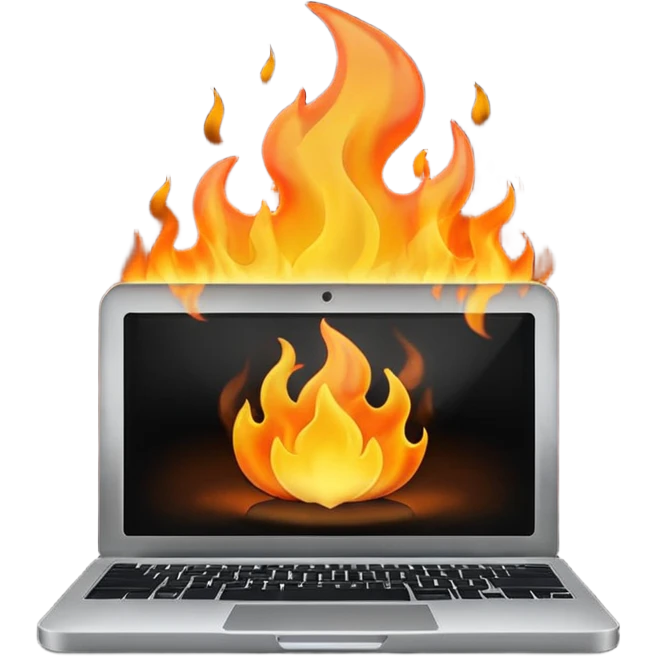 malwarebytes burning laptop emoji