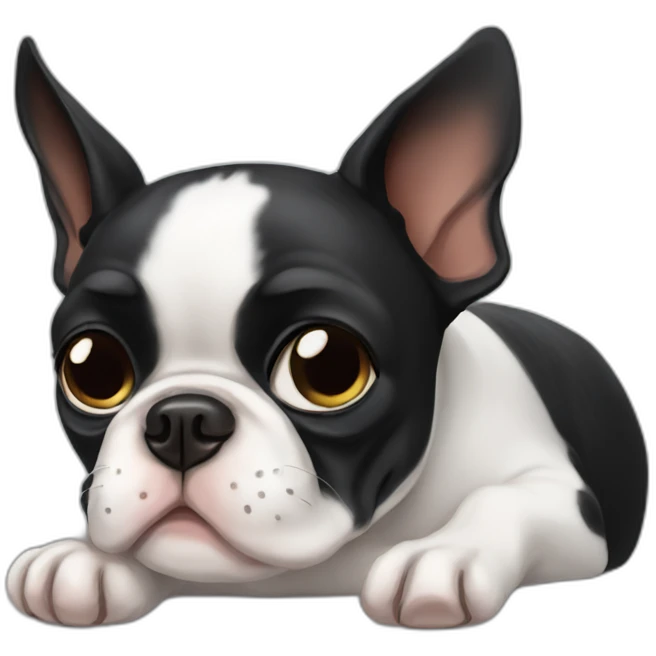 sleepy boston terrier emoji