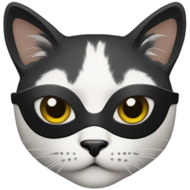 cat with bandit mask emoji