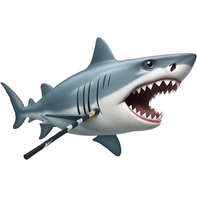 Shark playing lacrosse  emoji