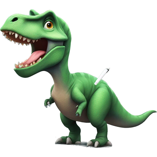 Dinosaur with vape emoji