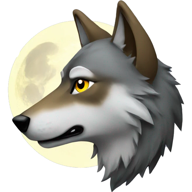Wolf to moon emoji
