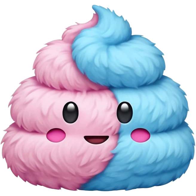 Create a pink and blue poo emoji  emoji