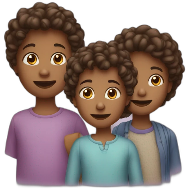 Three children of different ages emoji
