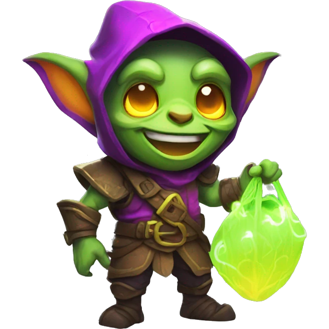 loot goblin with glowing neon emoji