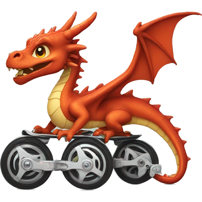 Dragon with rollerblades emoji