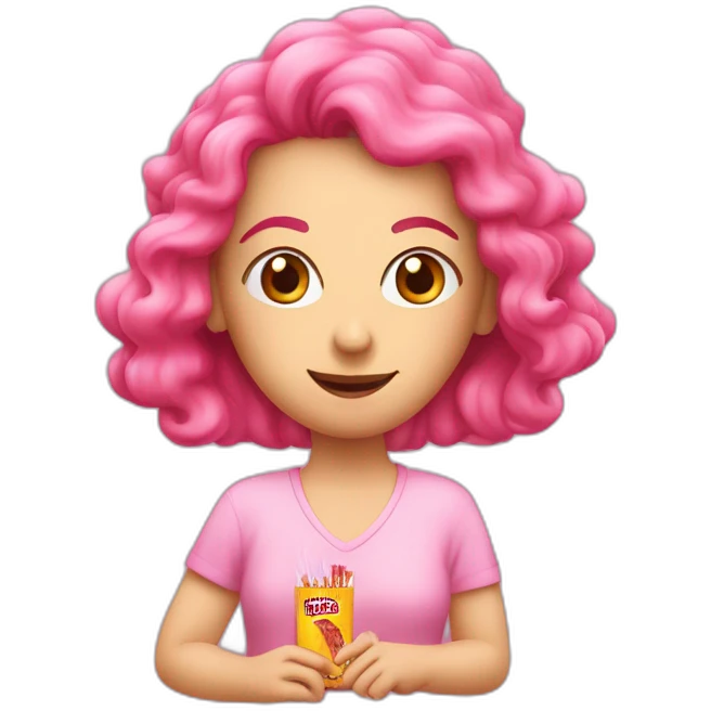 Pinke haare- Zigarette in der hand- schnell reden emoji