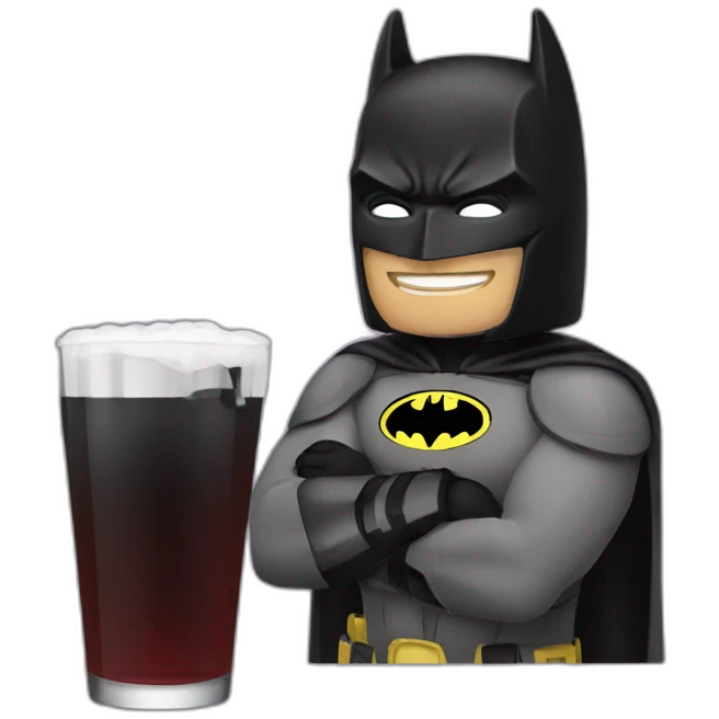 Batman drinking alcohol emoji