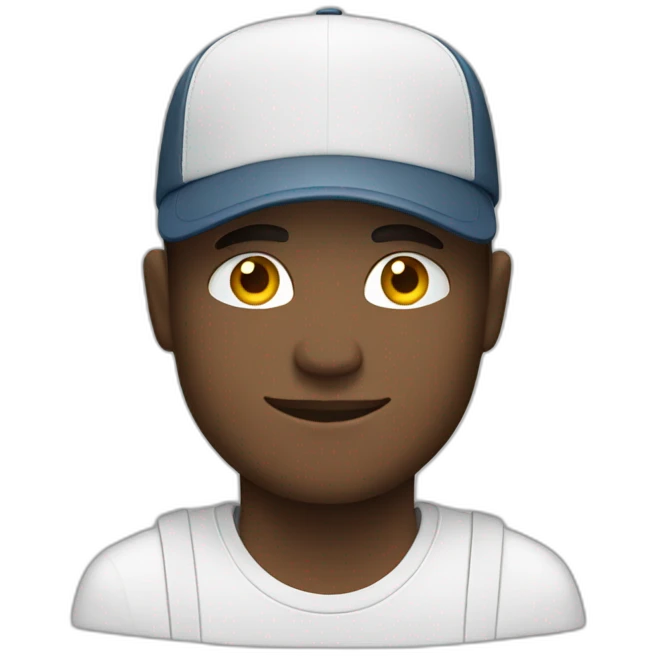 White man wearing a cap using laptop emoji