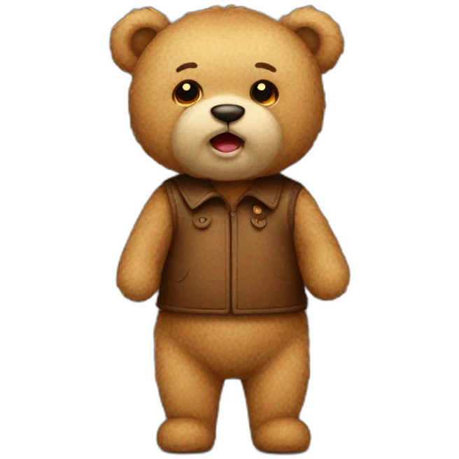 Darting teddy bear emoji