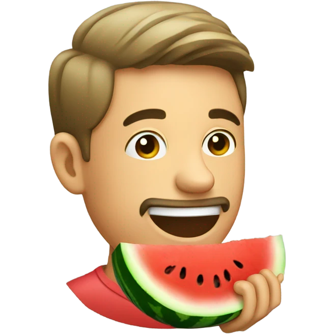A guy eating watermelon emoji